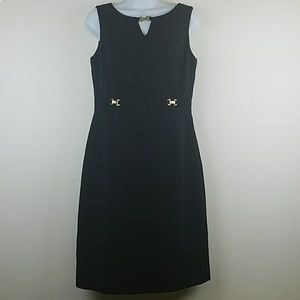Tahari sleeveless black dress